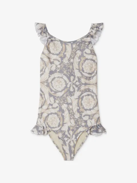 Versace Kids 바로코 프린트 원피스 수영복