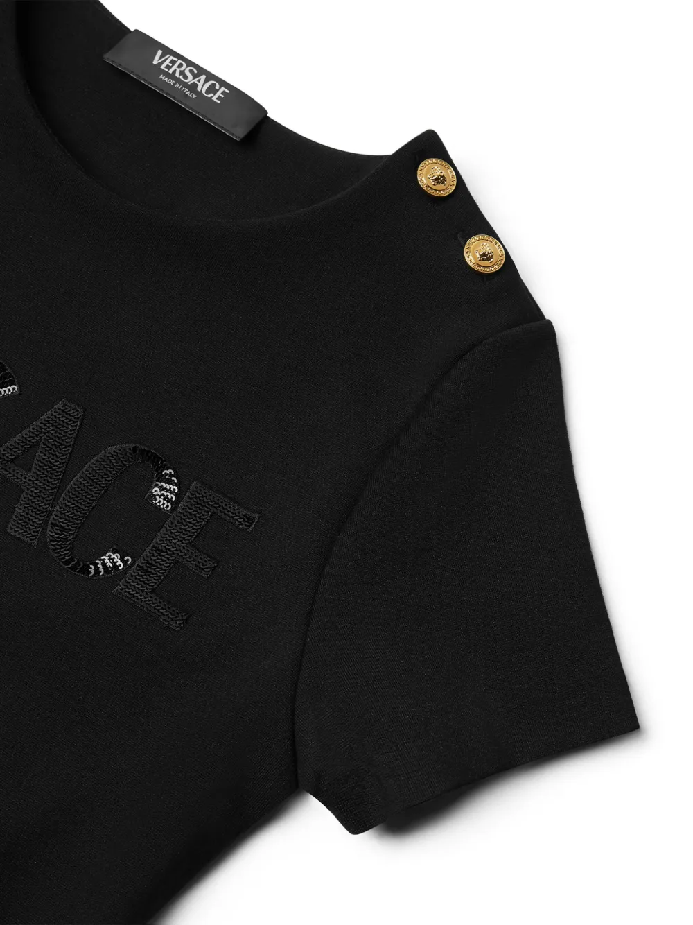 Versace Kids Jurk verfraaid met logoprinten Zwart