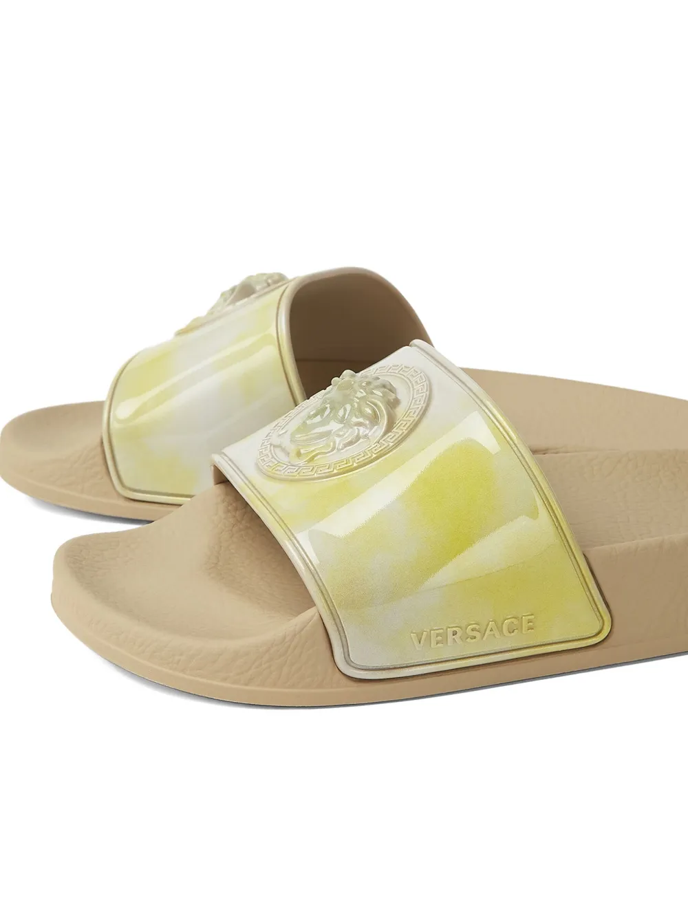 Versace Kids La Medusa tie-dye slides Neutrals