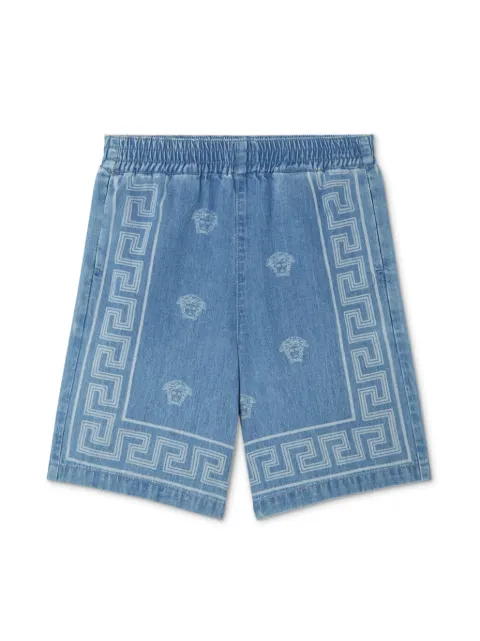Versace Kids Shorts denim Medusa Bandana