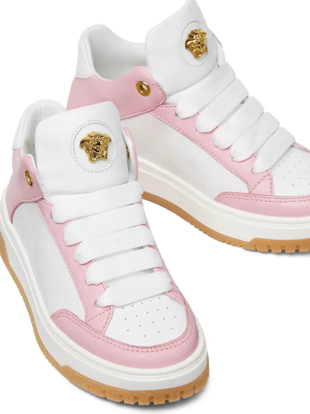 Versace Kids Sneakers met Medusa-plakkaat Wit