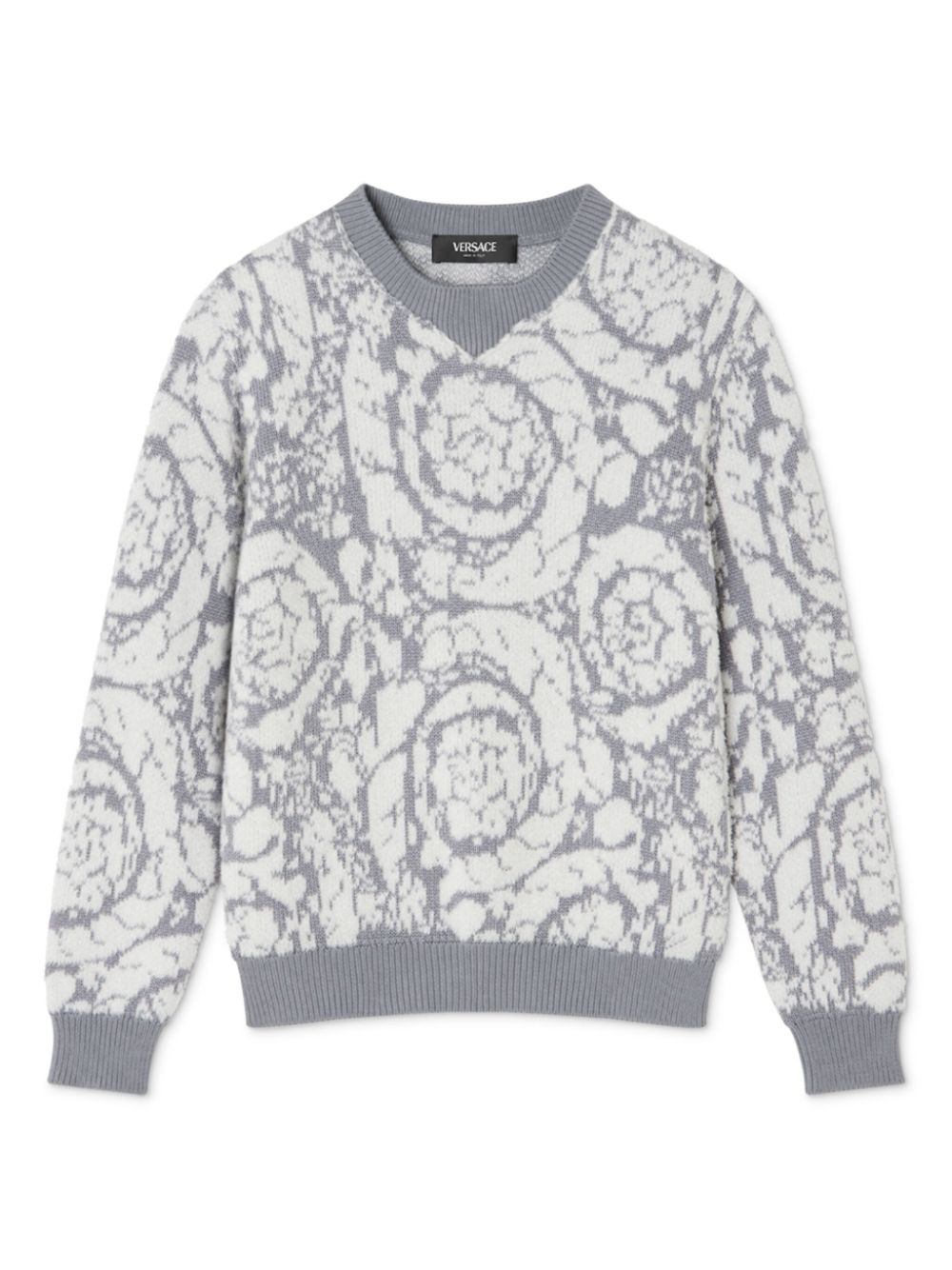 Versace Kids Barocco jacquard sweater - Grey