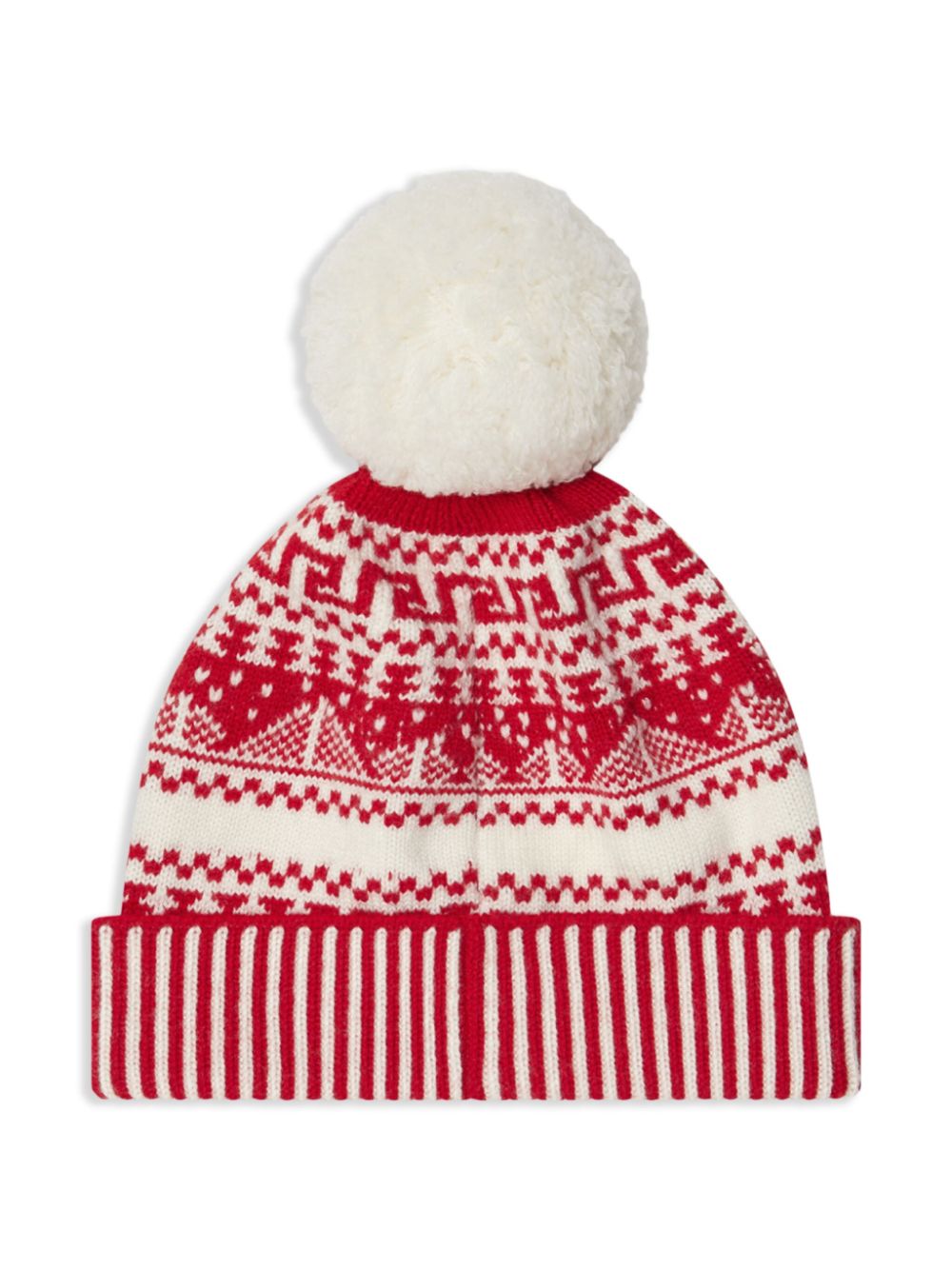 Versace Kids Fair Isle wollen muts met jacquard - Wit