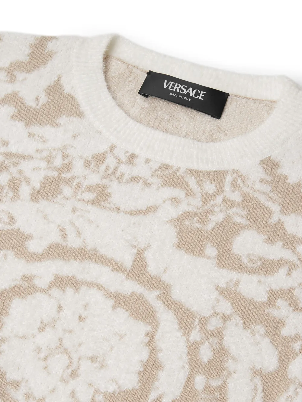 Versace Kids Barocco trui met jacquard Beige