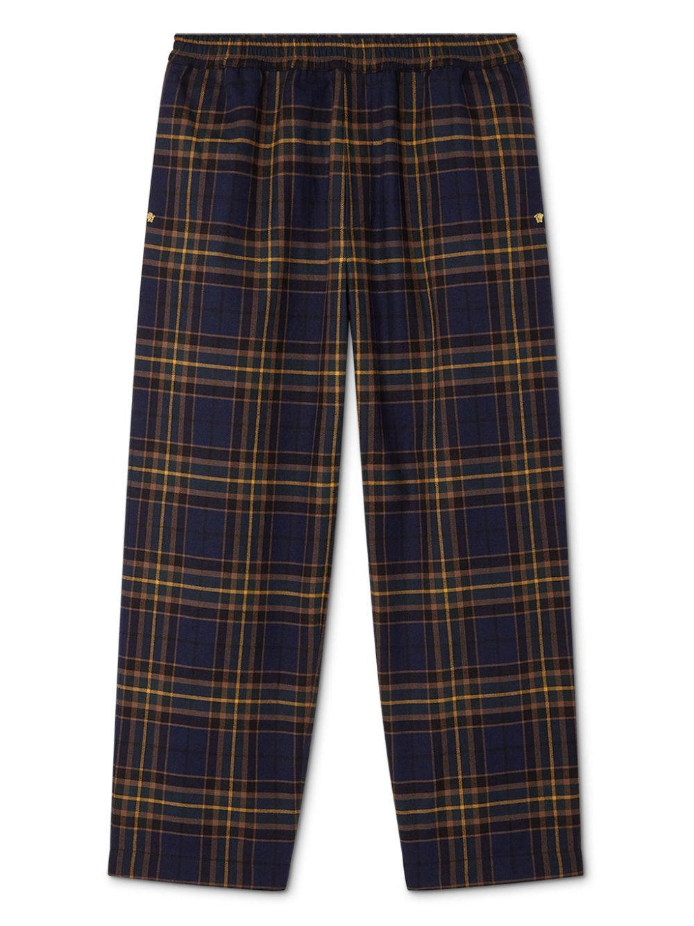 Versace Kids tartan-pattern trousers - Blue