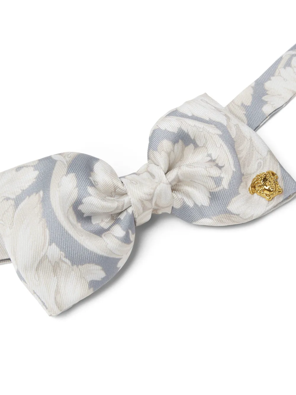 Versace Barocco-print Bow Tie In Grey