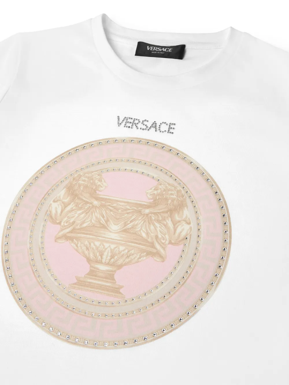 Versace Kids T-shirt verfraaid met logo Wit