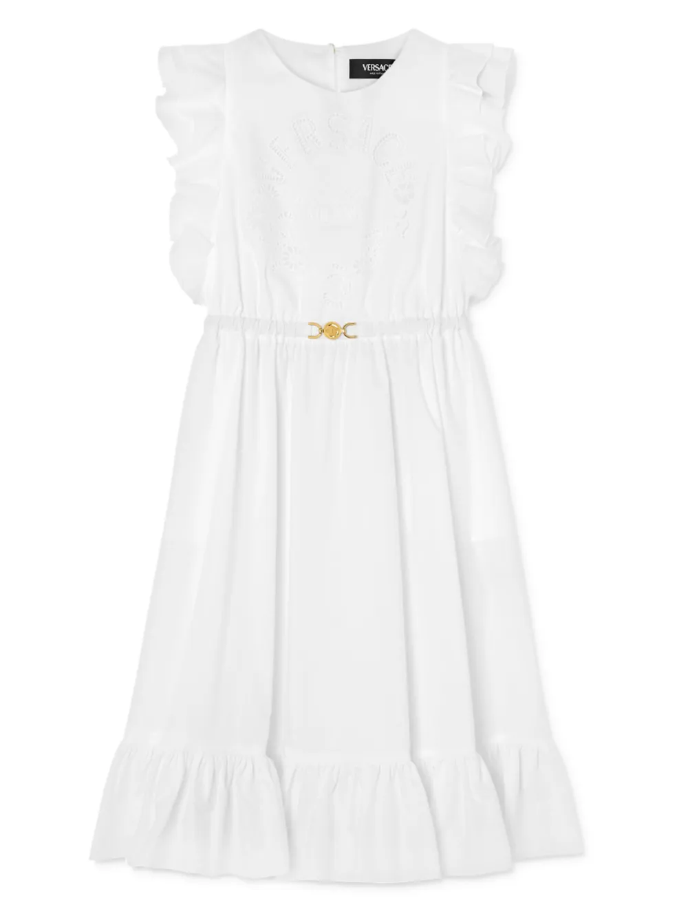 Versace Kids Milano Stamp ドレス - ホワイト Versace Kids Milano Stamp ドレス - ホワイト