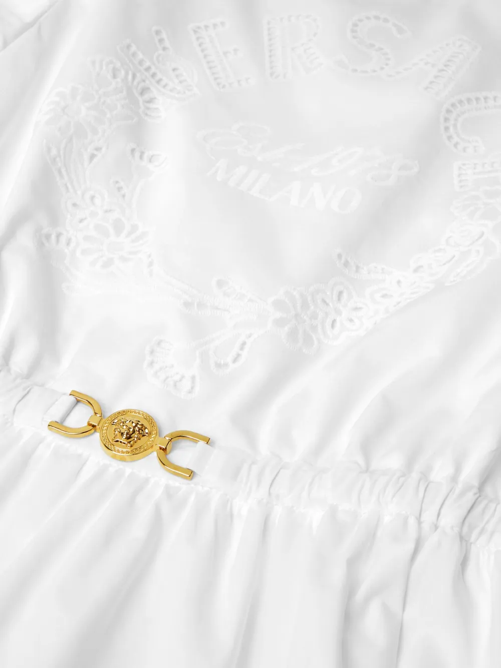 Versace Kids Milano Stamp midi-jurk Wit
