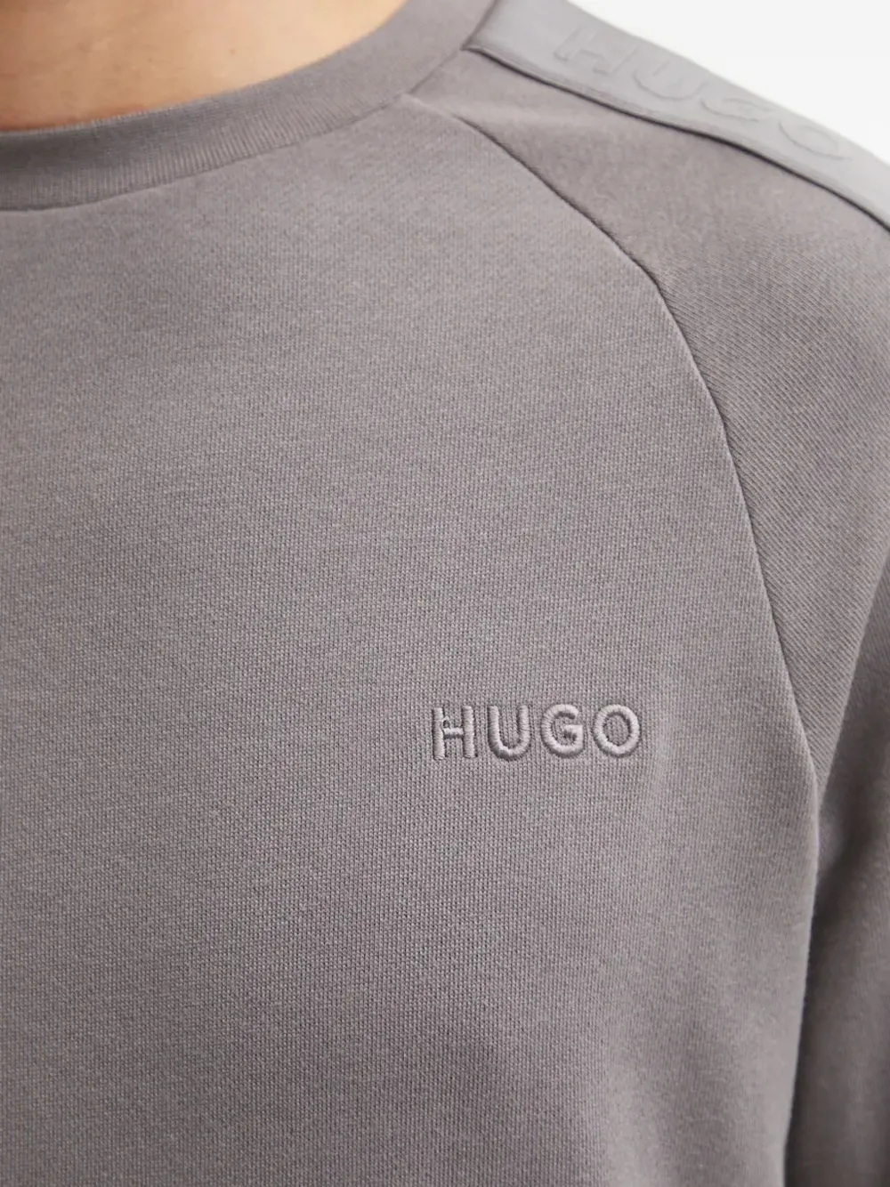 Hugo Boss Logo-tape Sweatshirt In Brown
