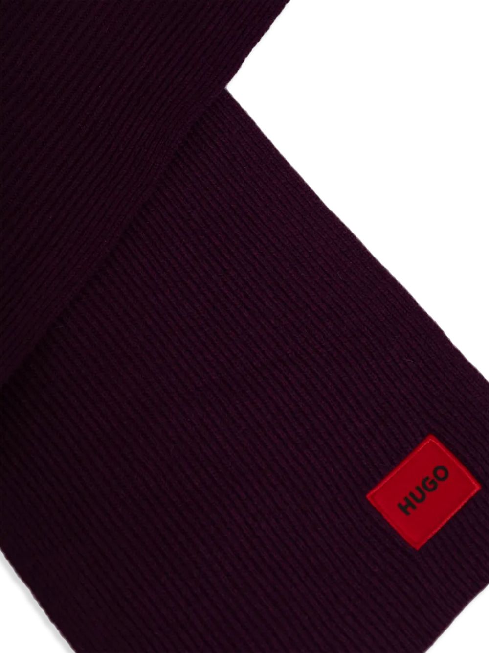 HUGO logo-appliqué scarf - Rood