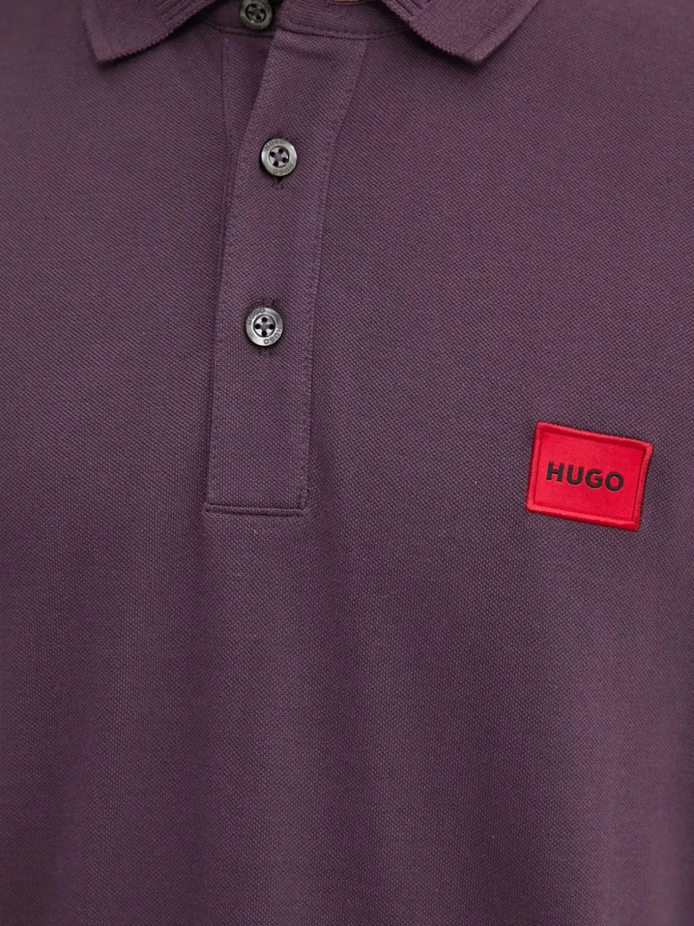 Hugo Boss Logo-patch Polo Shirt In Purple