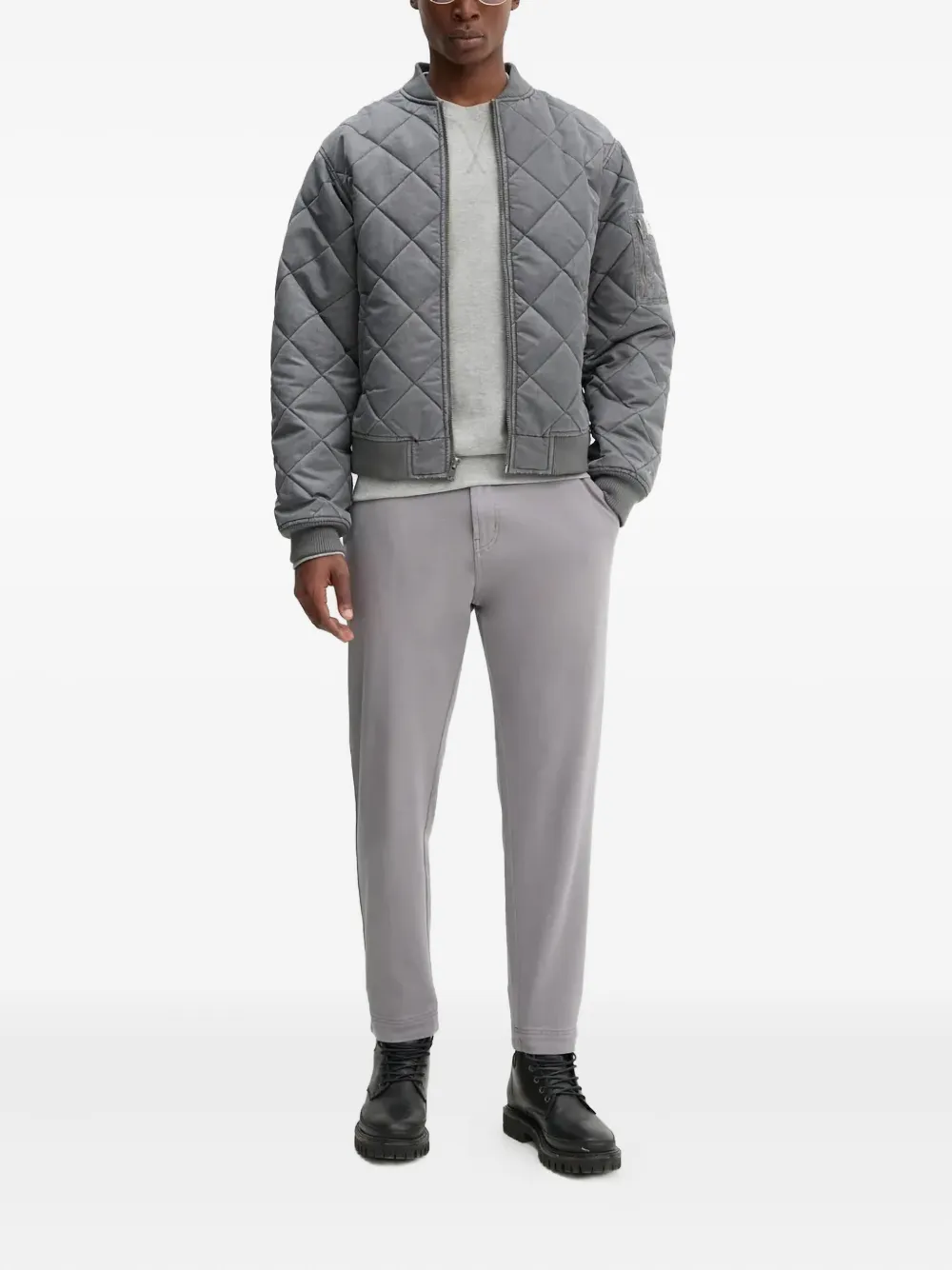 HUGO Broek met logopatch - Grijs