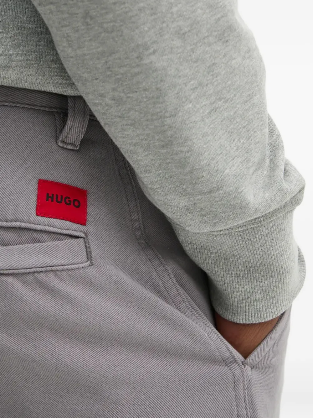 Hugo Boss Logo-patch Trousers In Gray