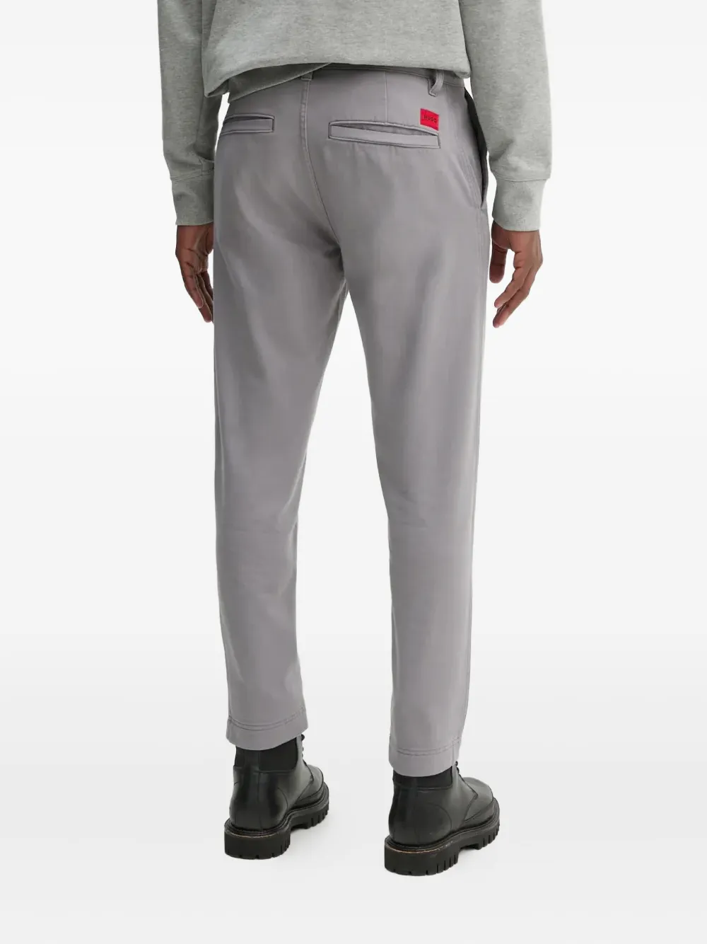 Hugo Boss Logo-patch Trousers In Gray