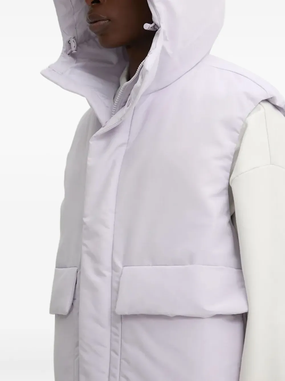 Hugo Boss Hooded Pocket Gilet In Purple