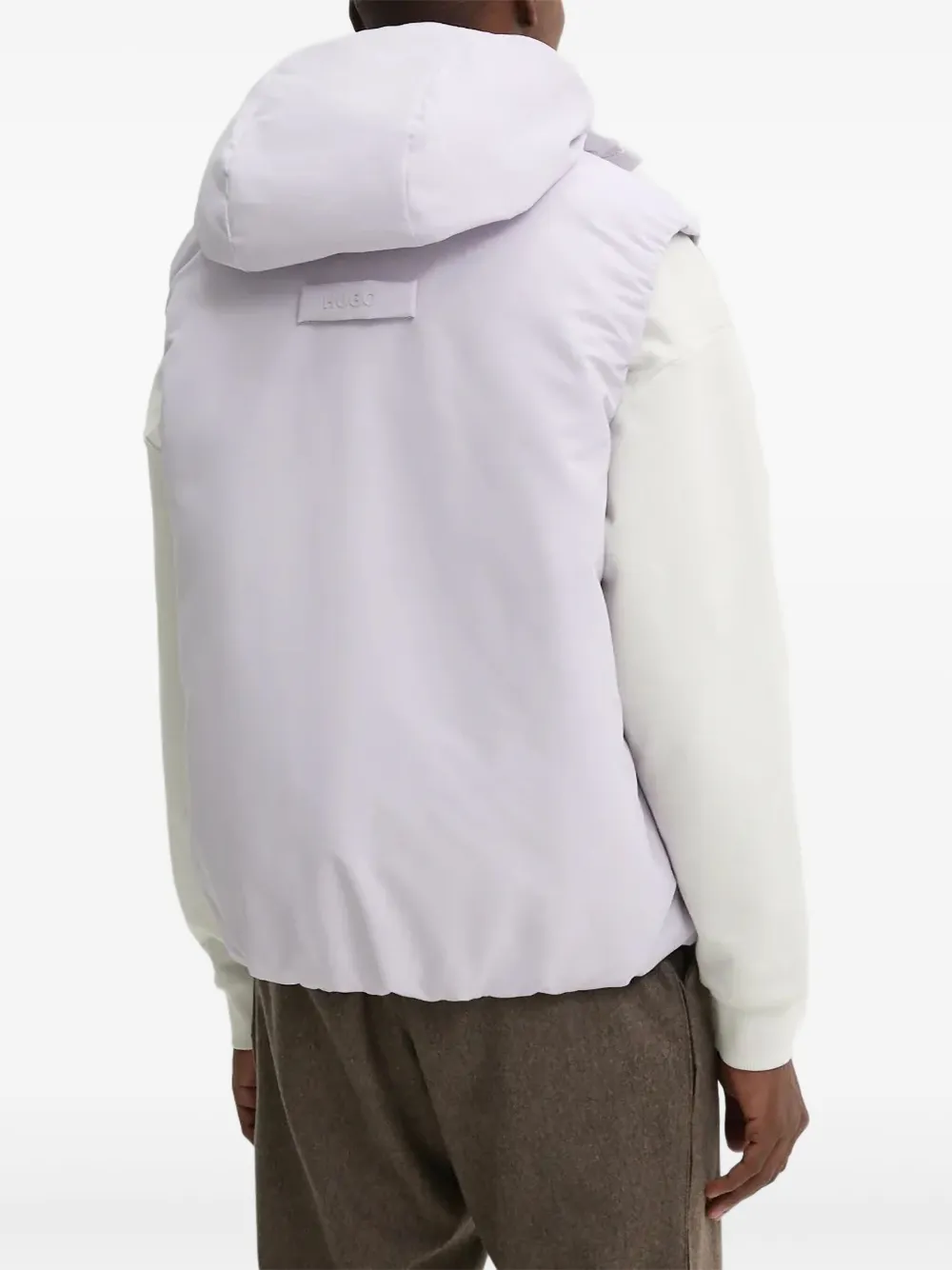 Hugo Boss Hooded Pocket Gilet In Purple
