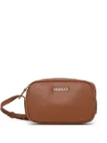 HUGO logo-lettering cross body bag - Brown