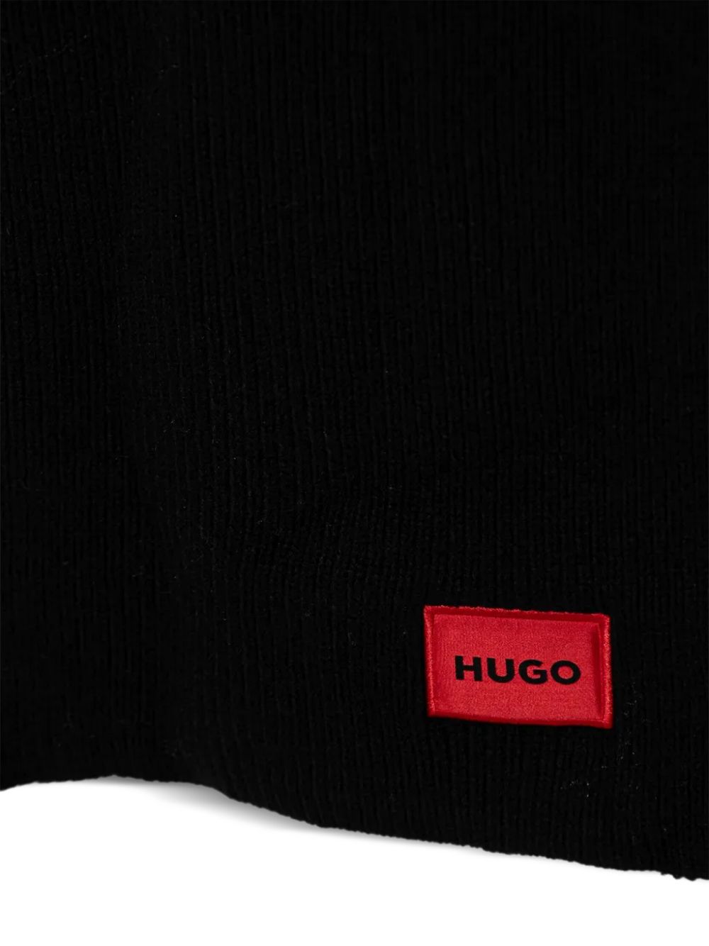 HUGO logo-appliqué scarf - Zwart