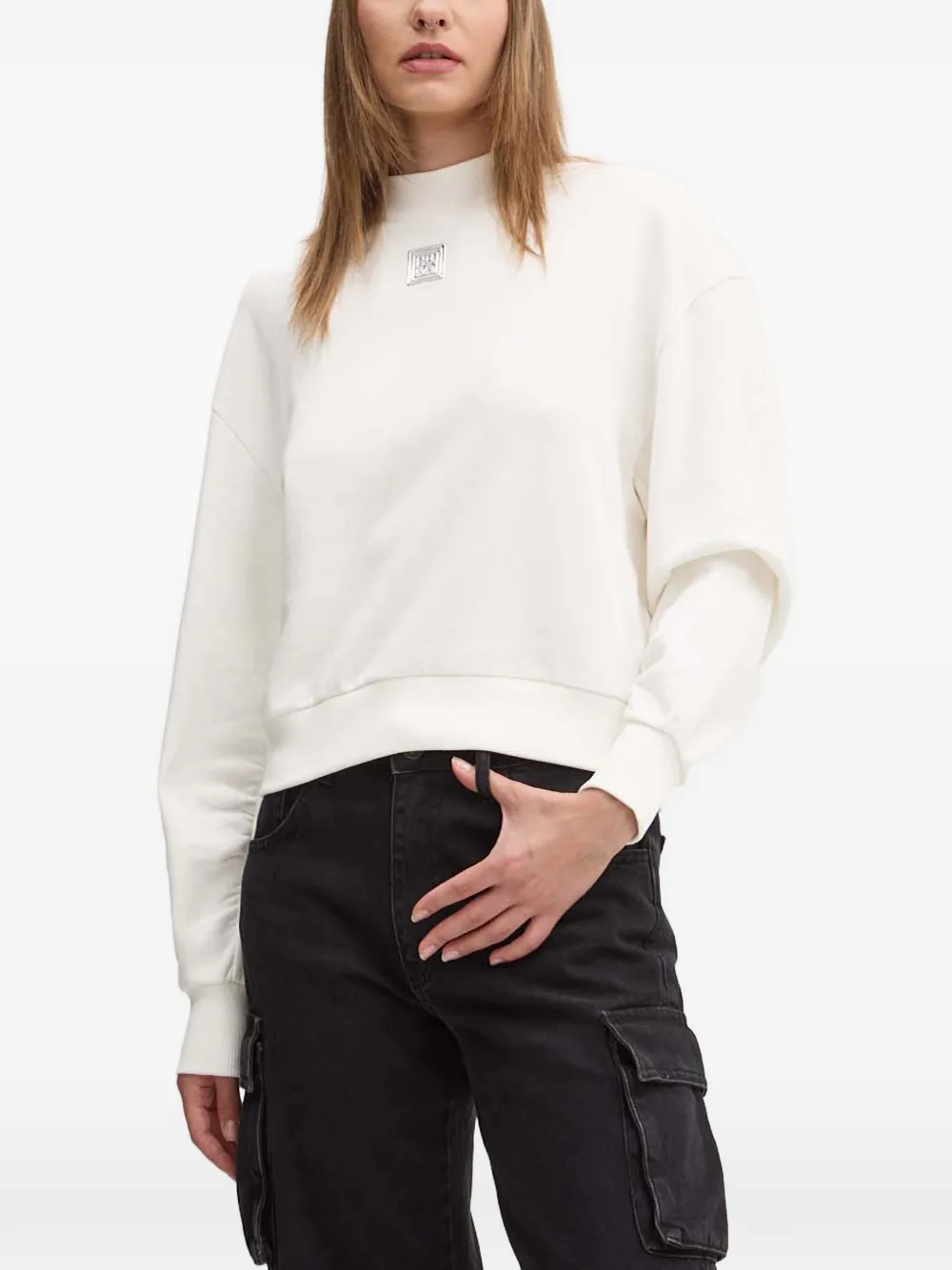 Hugo Boss Deflorine Logo-appliqué Sweatshirt In Multi