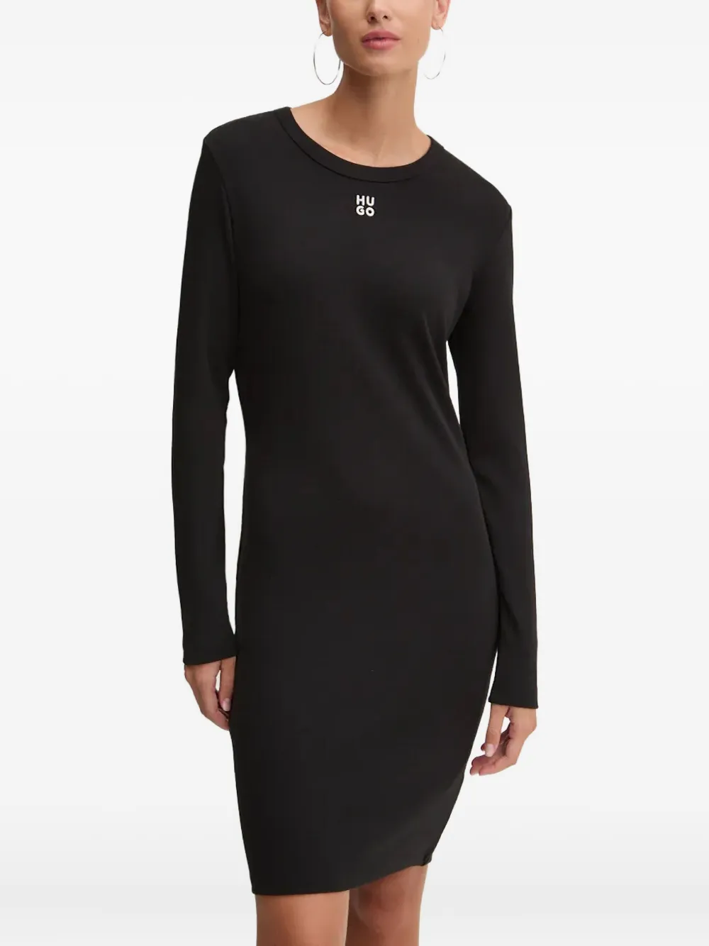 HUGO logo- embroidery dress | Black | Image 1