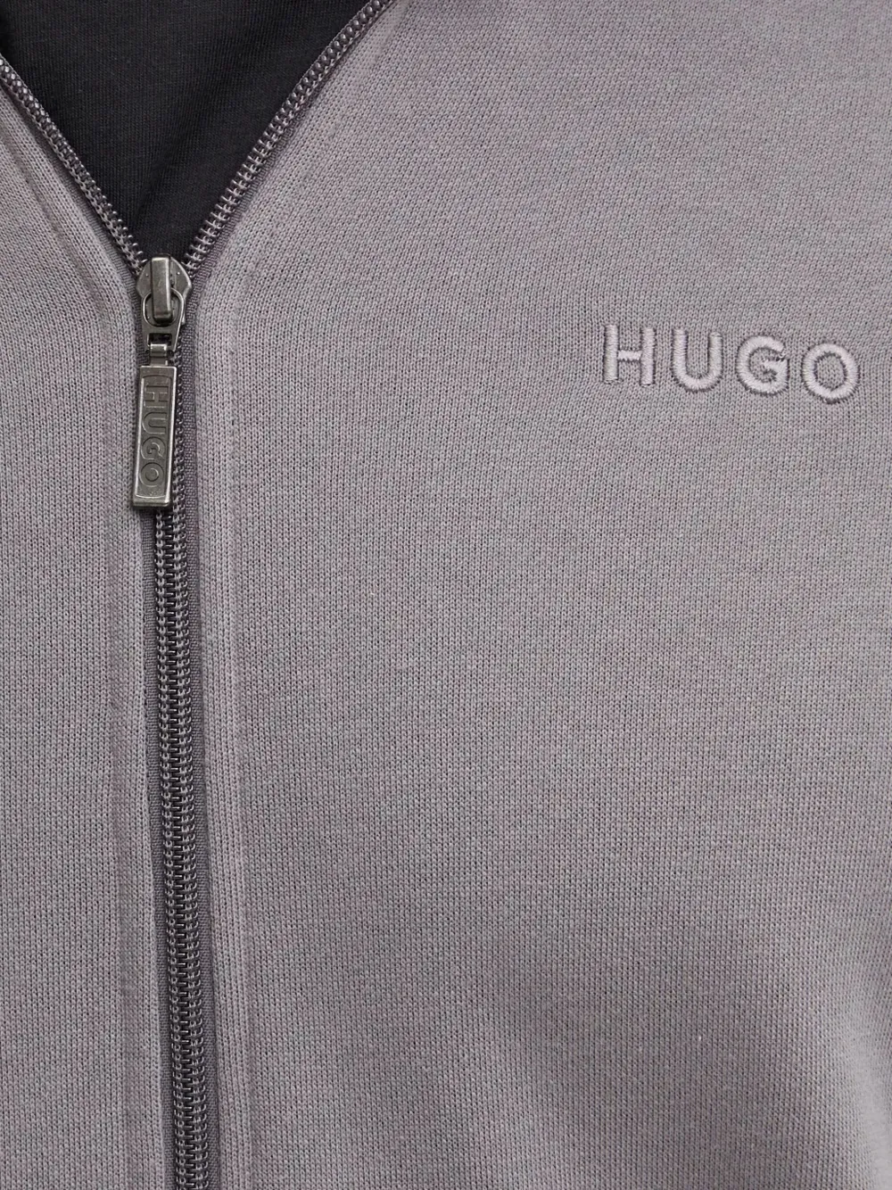 Hugo Boss Zip Raglan Sleeve Sweatshirt In Gray