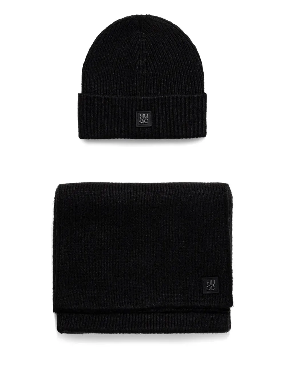 HUGO set de gorro con aplique | negro | Image 1