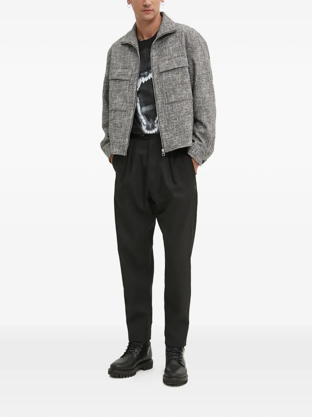 HUGO Juliano zip-up textured jacket | Shirt Jackets | Image 2