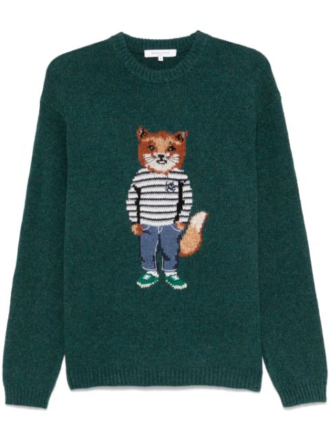 Maison Kitsune Fox intarsia-knit sweater Men