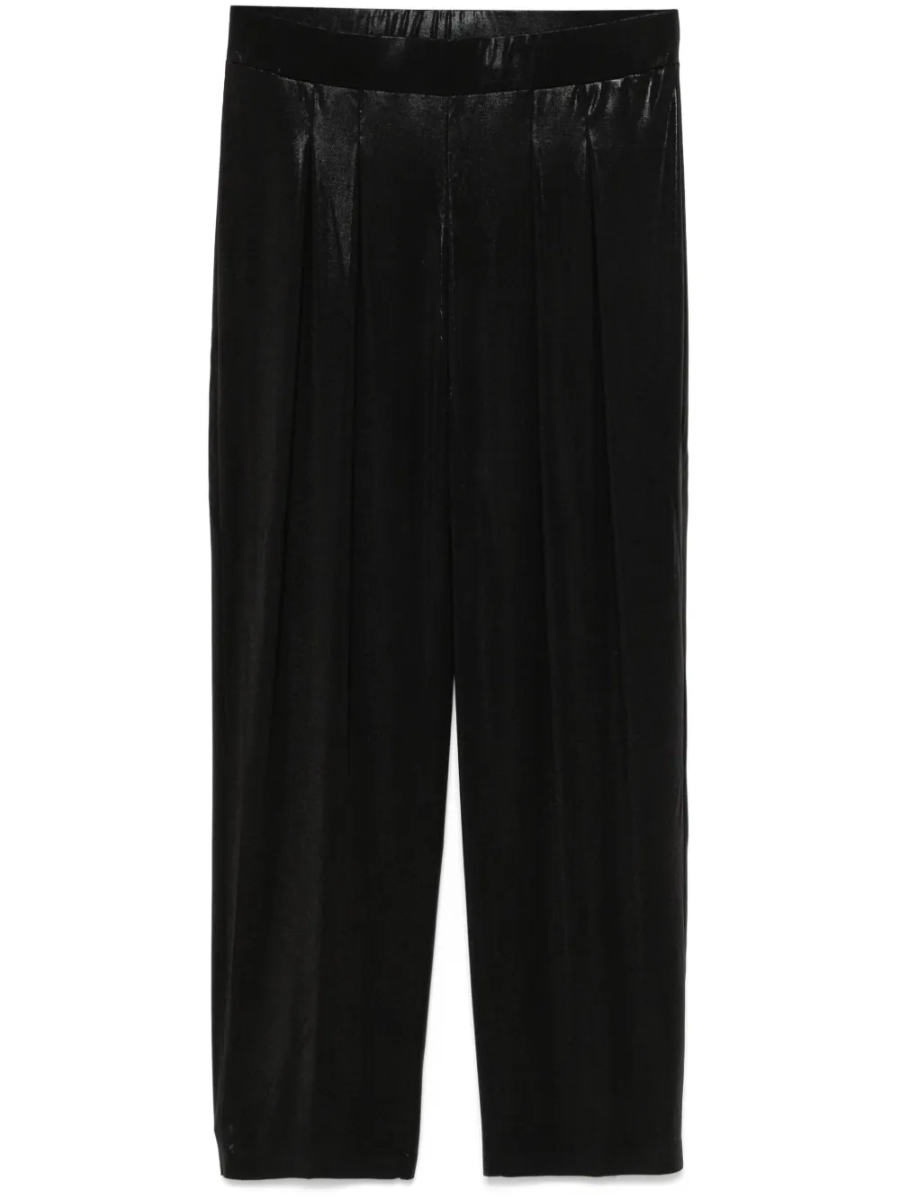 Norma Kamali Low waist geplooide broek Zwart