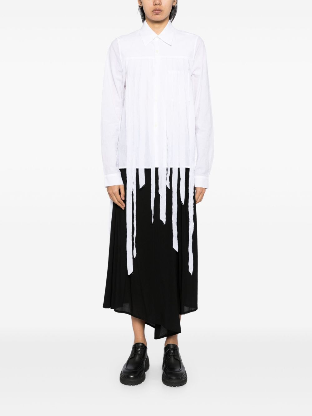 Yohji Yamamoto Katoenen shirt - Wit