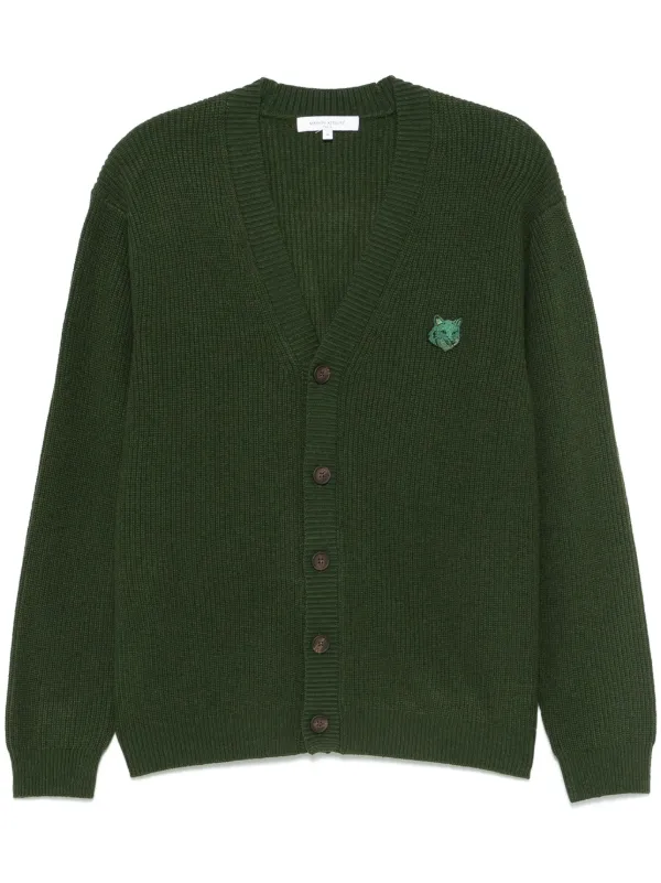 Maison Kitsuné Fox-patch Cardigan | Green | FARFETCH