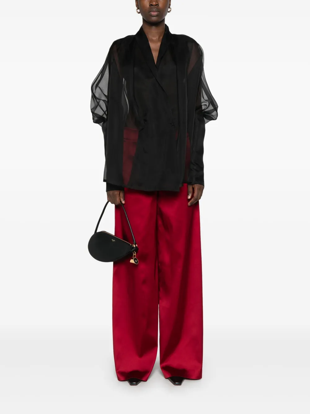 Genny Zijden blouse - Zwart