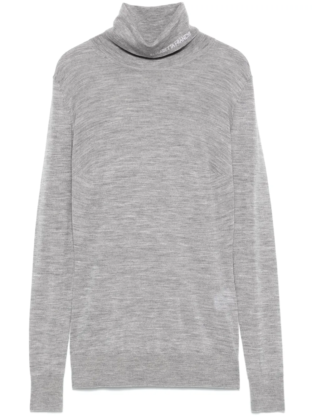 Elisabetta Franchi Maglione con logo jacquard - Grigio