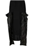 Yohji Yamamoto embroidered midi skirt - Black