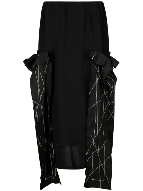 Yohji Yamamoto falda midi bordada