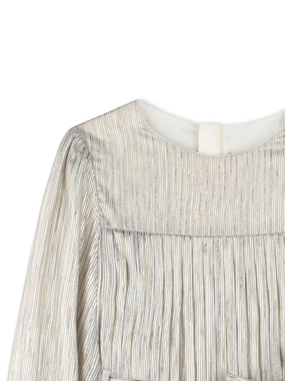 Billieblush pleated striped dress - Goud