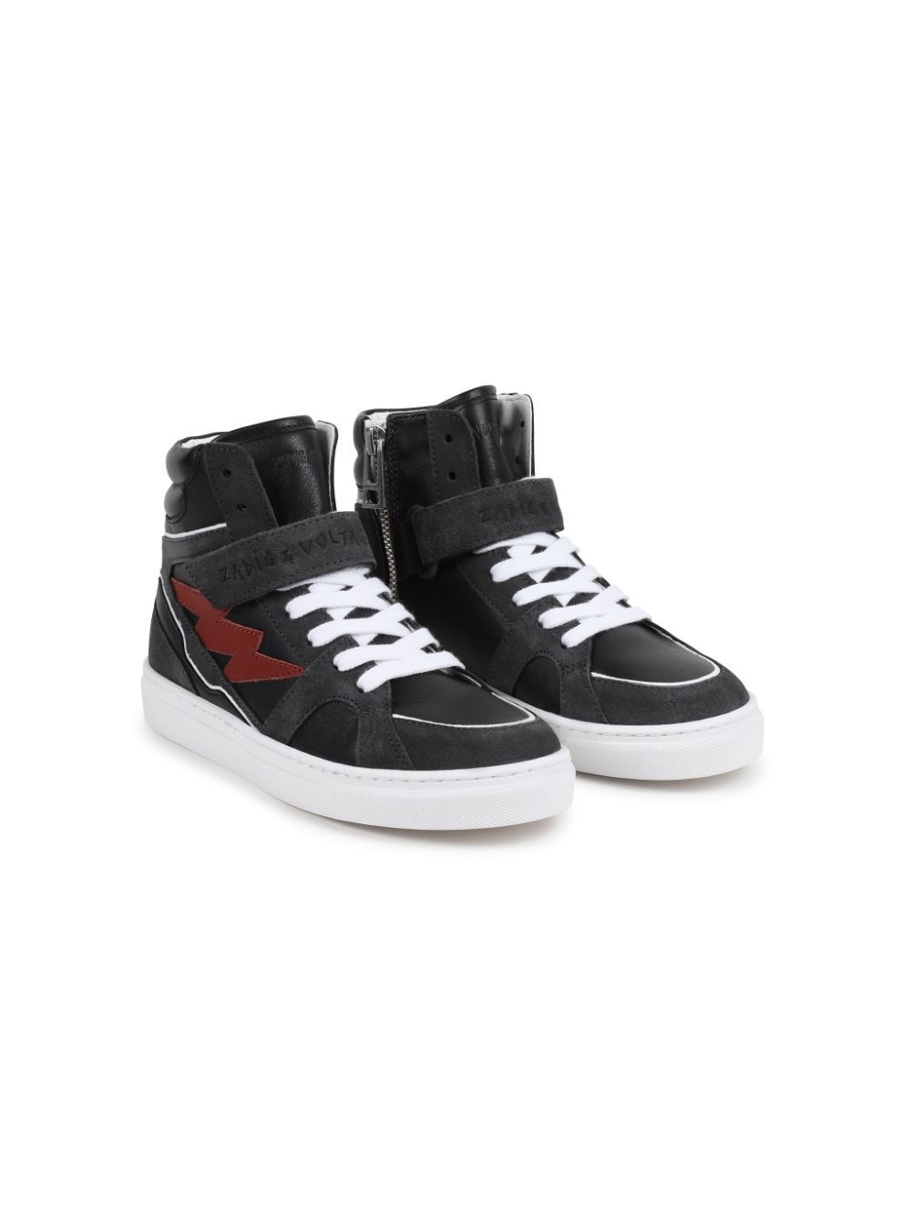 Zadig & Voltaire Kids leather sneakers Black