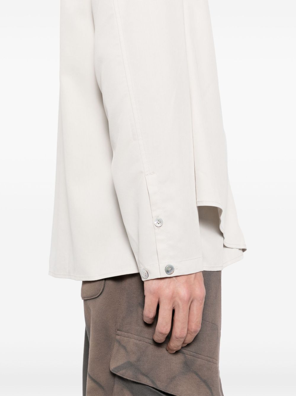 Shop Jiyongkim Zip-up Shirt In Neutrals