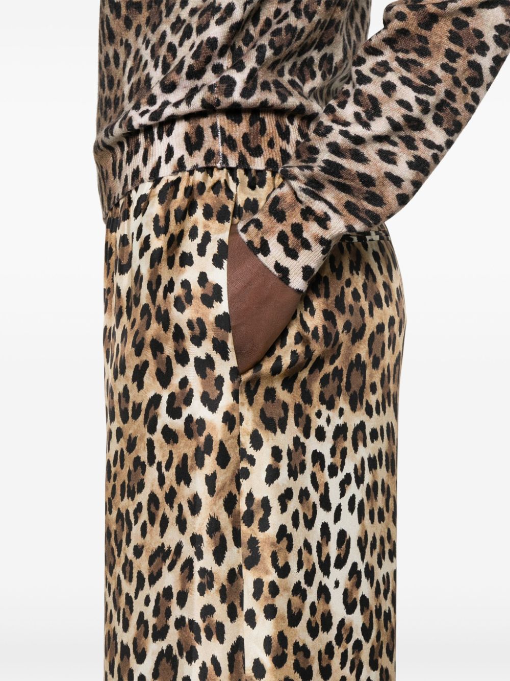 Shop Moschino Leopard-print Trousers In Brown