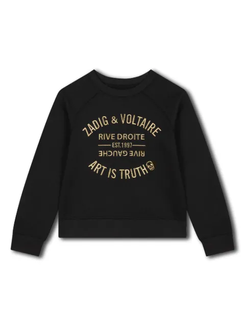 Zadig & Voltaire Kids sudadera con logo bordado