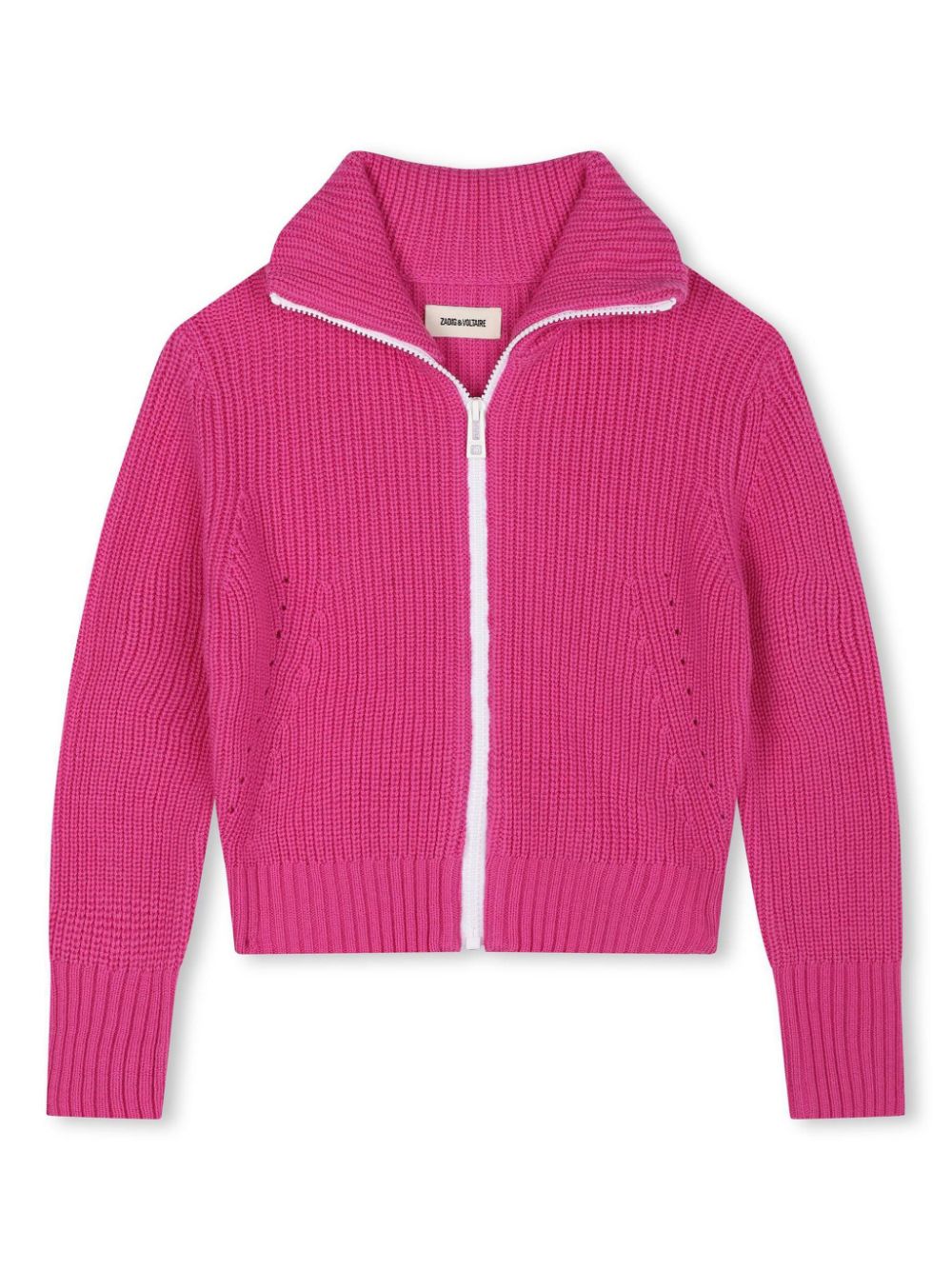 Zadig & Voltaire Kids logo-intarsia cardigan - Pink