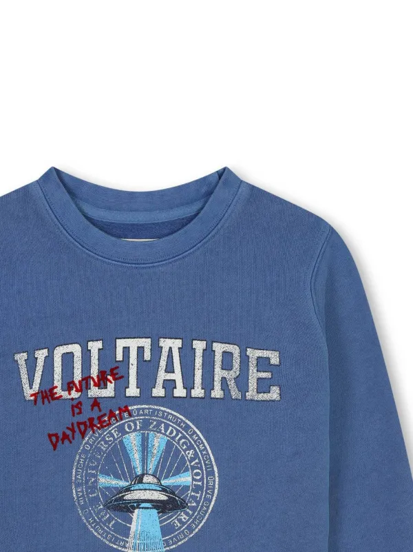 Zadig & Voltaire Kids Logo Sweatshirt | Blue | FARFETCH