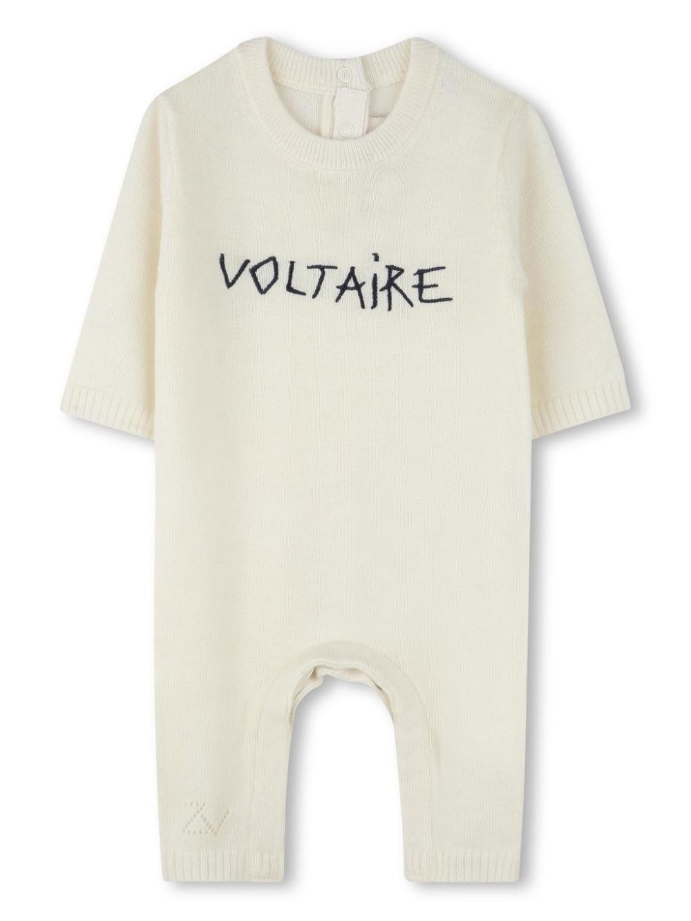 Zadig & Voltaire Kids logo-embroidered romper - Neutrals