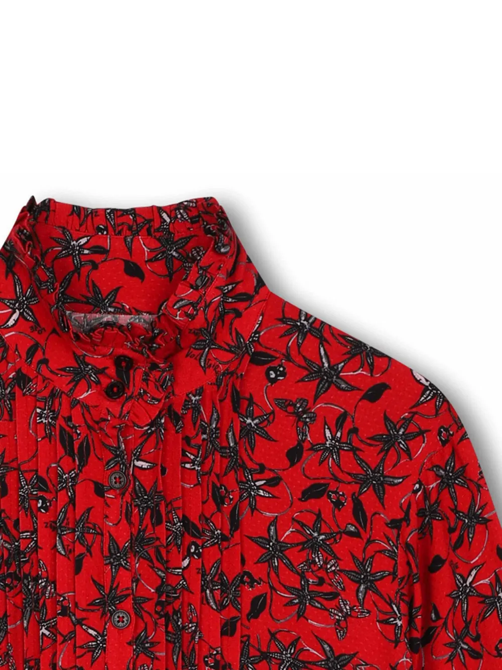 Zadig & Voltaire Kids shirtjurk met bloemenprint Rood