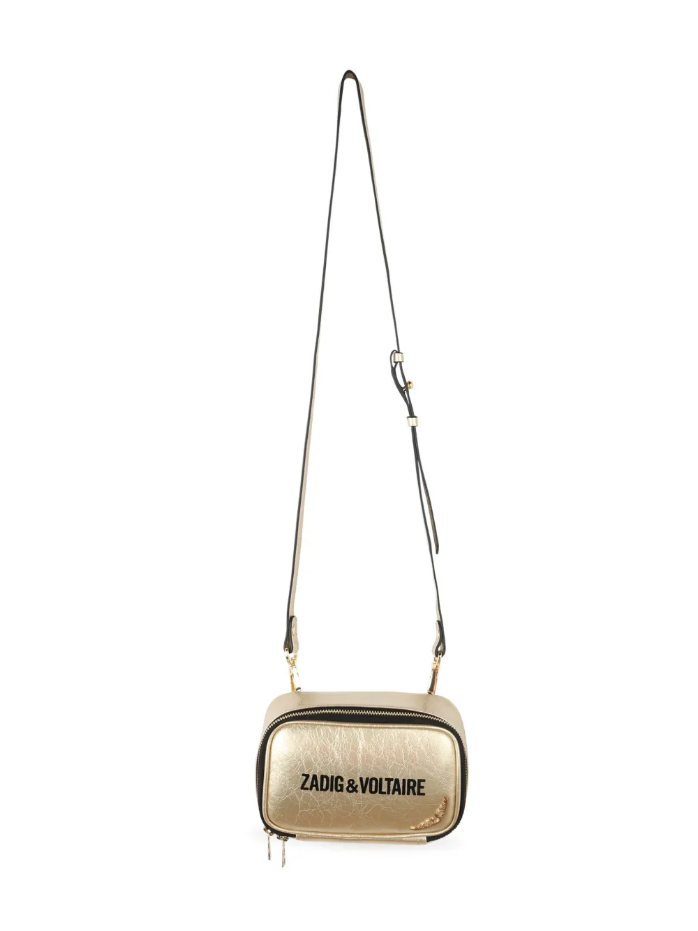 Zadig & Voltaire Kids Schoudertas met logoprint Goud