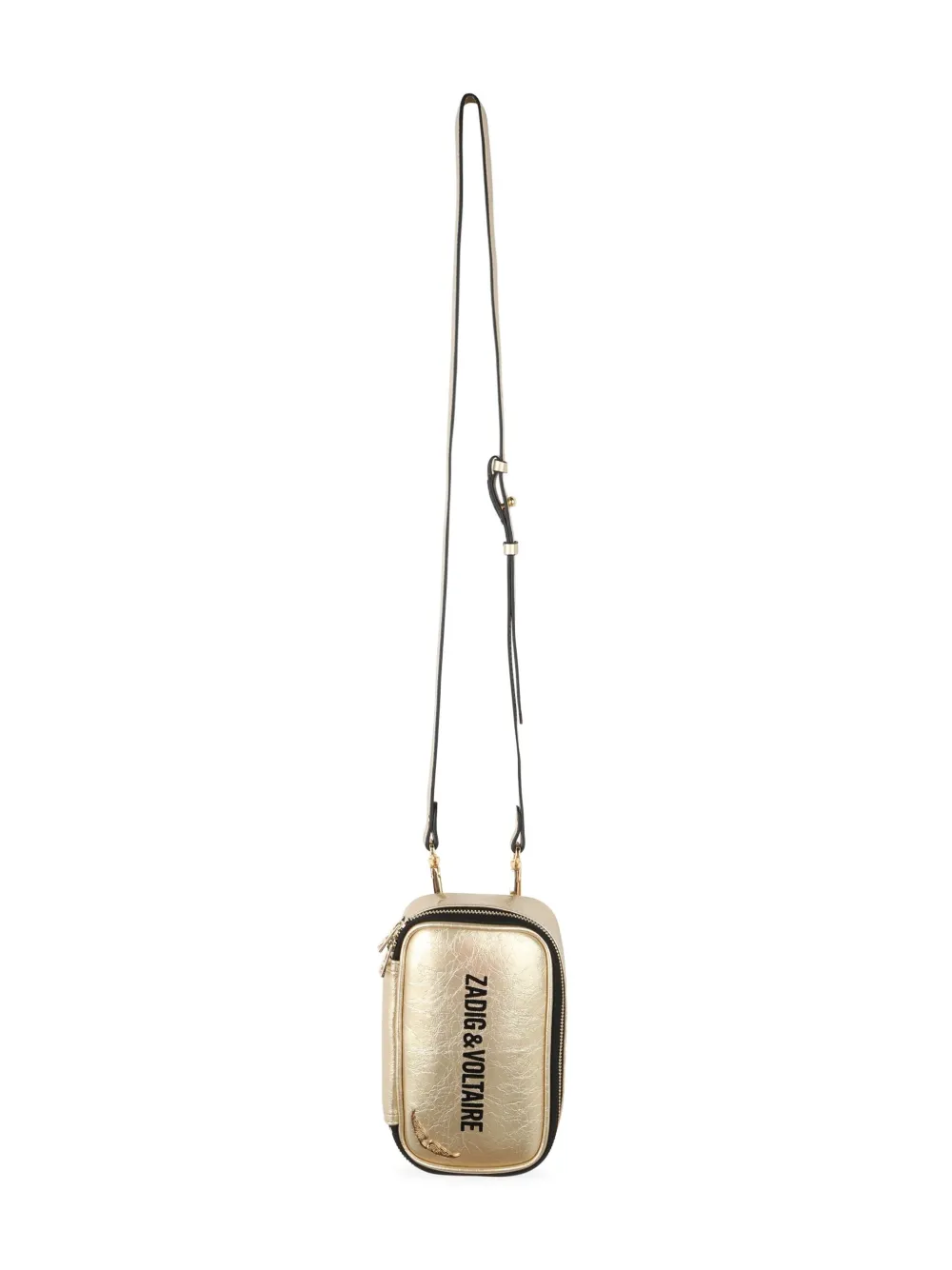 Zadig & Voltaire Kids Schoudertas met logoprint Goud