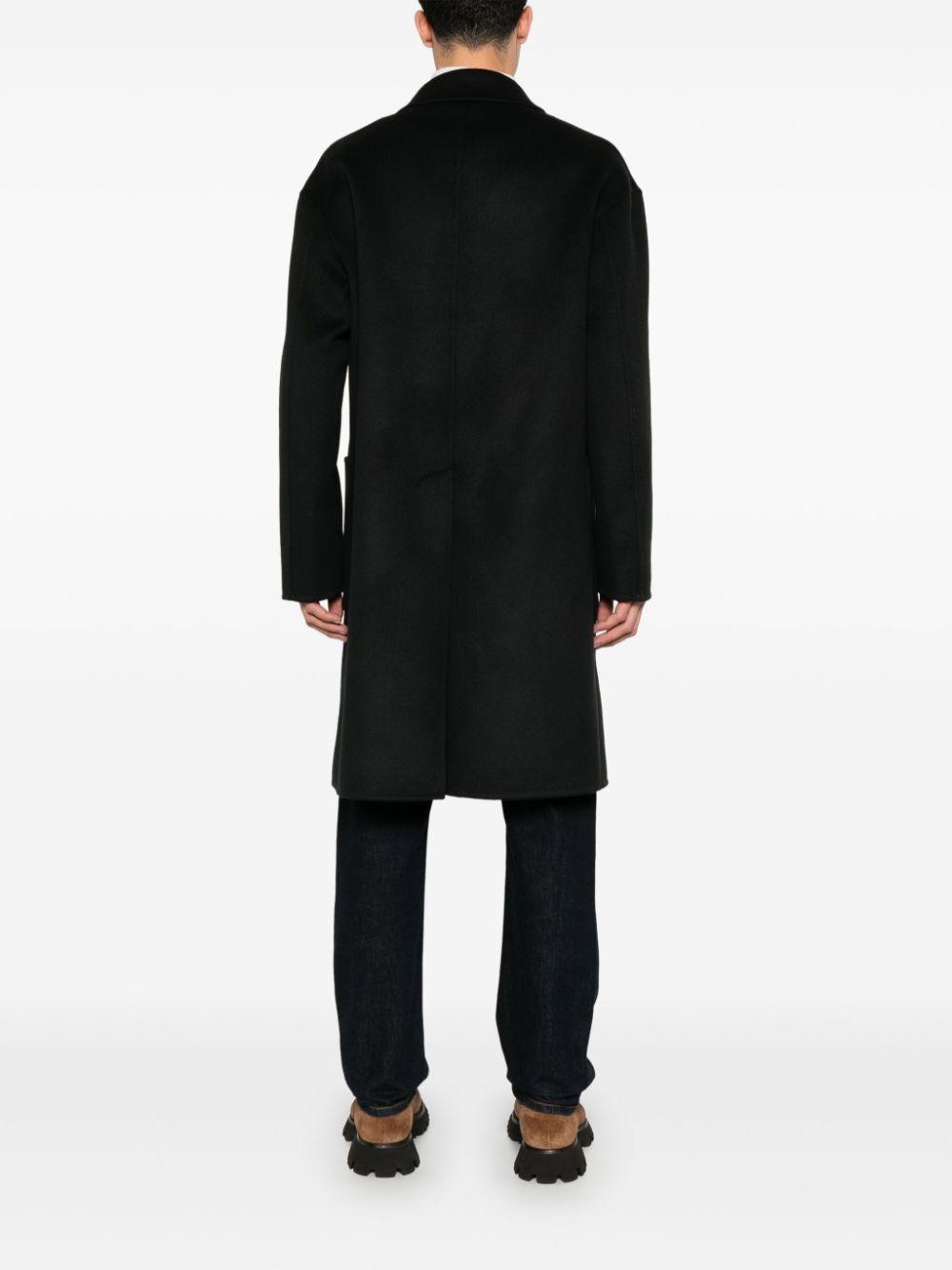 Shop Cenere Gb Single-breasted Coat In Black