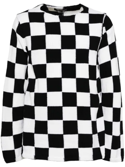 Black Comme Des Garçons suéter con motivo de cuadros