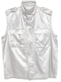 Olly Shinder wet look gilet - Silver